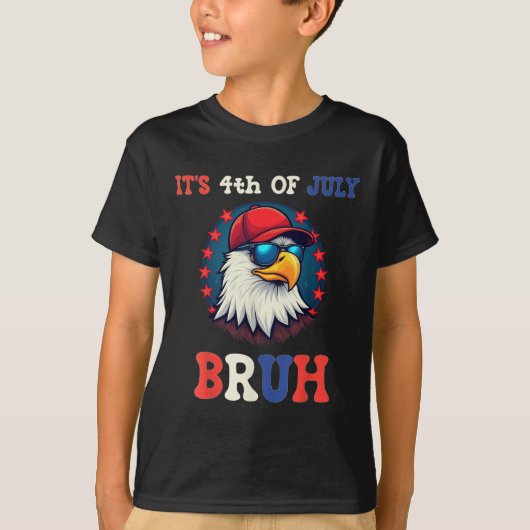 De 4e juli Bruh Bald Eagle Patriottische Amerikaan T-shirt (Voorkant)