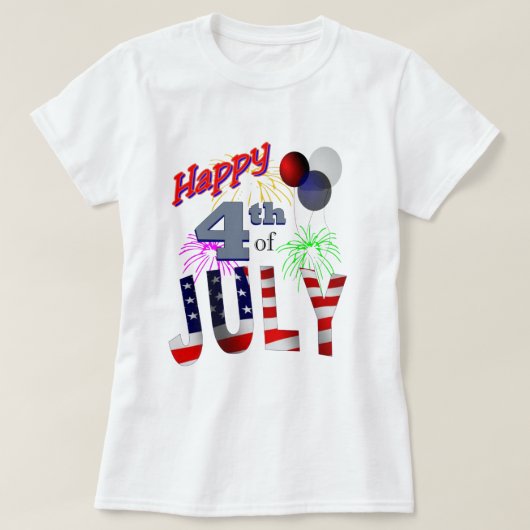 De 4e juli, Dag van de Onafhankelijkheid T-shirt (Design voorkant)
