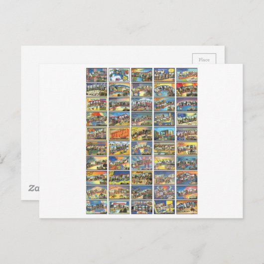 De 50 staten van Amerika Briefkaart (Voorkant / Achterkant)