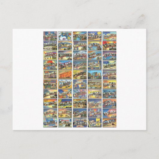 De 50 staten van Amerika Briefkaart (Voorkant)