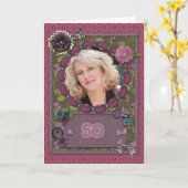 de 50ste kaart van de Foto voor een verjaardag (Gele Bloem)