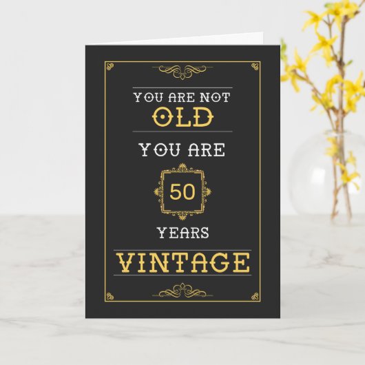 de 50ste Kaart van de Verjaardag - Grappige niet (Gele Bloem)