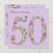 de 50ste Lente van de Partij van de Verjaardag Kaart (Voorkant / Achterkant)