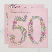 de 50ste Lente van de Partij van de Verjaardag Kaart (Voorkant / Achterkant)