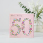 de 50ste Lente van de Partij van de Verjaardag Kaart (Staand voorkant)