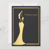 De 50ste Moderne Gouden Cocktail Jurk van de vrouw Kaart (Achterkant)