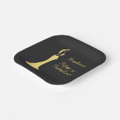 De 50ste Moderne Gouden Cocktail Jurk van de vrouw Papieren Bordje (Gebogen)