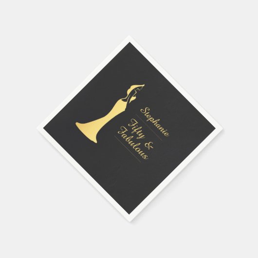 De 50ste Moderne Gouden Cocktail Jurk van de vrouw Servet (Hoek)