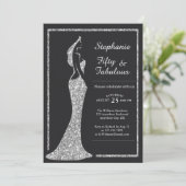 De 50ste Moderne Zilveren Cocktailjurk van de vrou Kaart (Staand voorkant)