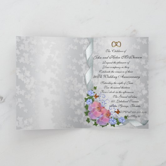 de 50ste uitnodiging van het Jubileum voor oudersw (Binnen)