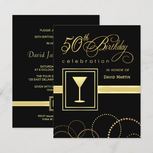 de 50ste Uitnodigingen van de Partij van de (Voorkant / Achterkant)