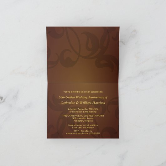 de 50ste Uitnodigingen van het Jubileum - Gevouwen (Binnen)