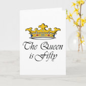 de 50ste verjaardag de Koningin is 50! Kaart (Gele Bloem)