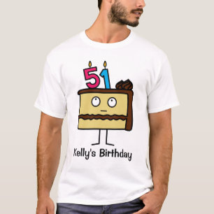 de 51ste Cake van de Verjaardag met Kaarsen T-shirt