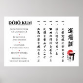 De 5 Dojo Kun – Leringen van Gichin Funakoshi Poster (Voorkant)