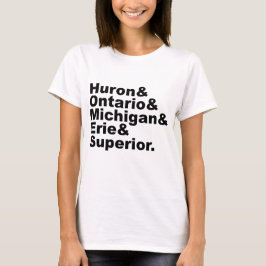 De 5 Grote Meren | Huron Ontario Michigan Erie T-shirt