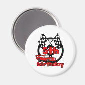 De 5de Verjaardag van autorennen Magneet (Voorkant / Achterkant)