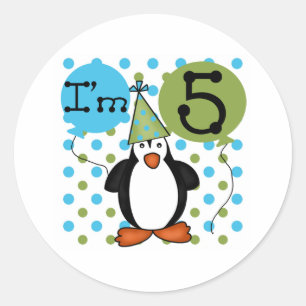 de 5de Verjaardag van de Pinguïn Ronde Sticker