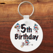 de 5de Verjaardag van het Honkbal van de Aap van d Sleutelhanger (Voorkant)