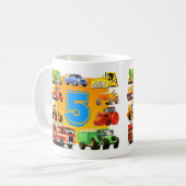 de 5de Vrachtwagen van de Bouw van de Verjaardag Koffiemok (Voorkant links)