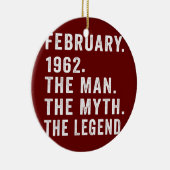 De 60-jarige verjaardag geeft het Man Migth Legend Keramisch Ornament (Rechts)