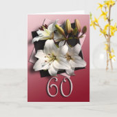 de 60ste Gelukkige Kaart van de Verjaardag - witte (Gele Bloem)