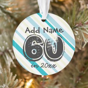 de 60ste Verjaardag personaliseert Naam en Datum Ornament
