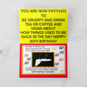 de 60TH KAART van de VERJAARDAG (Binnen)