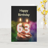 de 63ste kaart van de Verjaardag met Kaarsen (Gele Bloem)