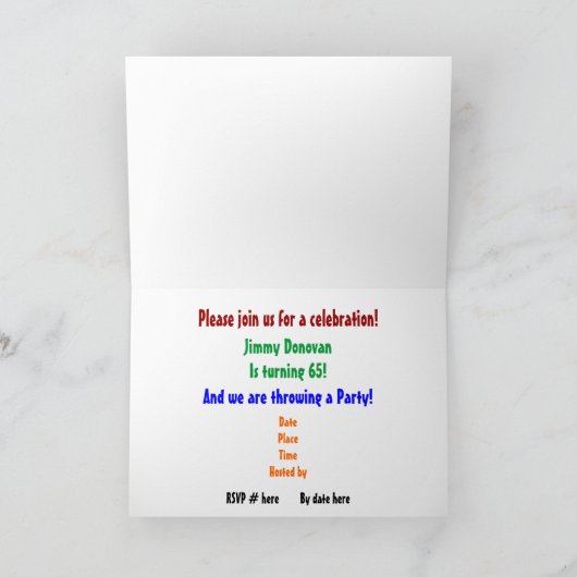 de 65ste uitnodigingen die van de (Binnen)