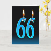 de 66ste Kaarsen van de Verjaardag Kaart (Gele Bloem)