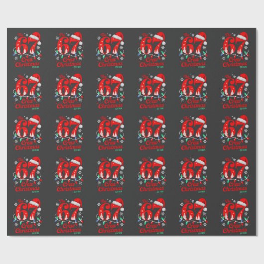 De 67 Kerst Crew Editie Zes Zeven Brainrot   Cadeaupapier (Vlak)