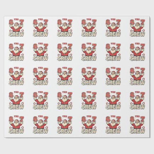 De 6 7 Crew Grappige Kerstman Kerstmeme Cadeaupapier (Vlak)