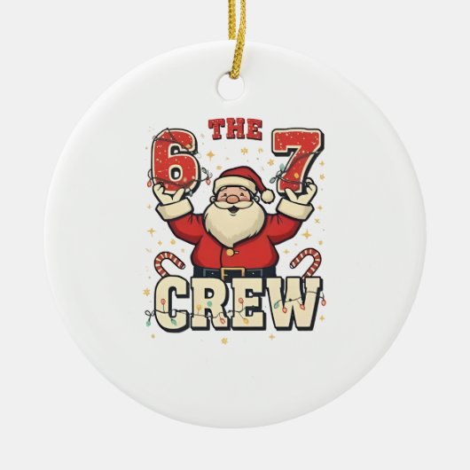 De 6 7 Crew Grappige Kerstman Kerstmis Meme Keramisch Ornament (Voorkant)