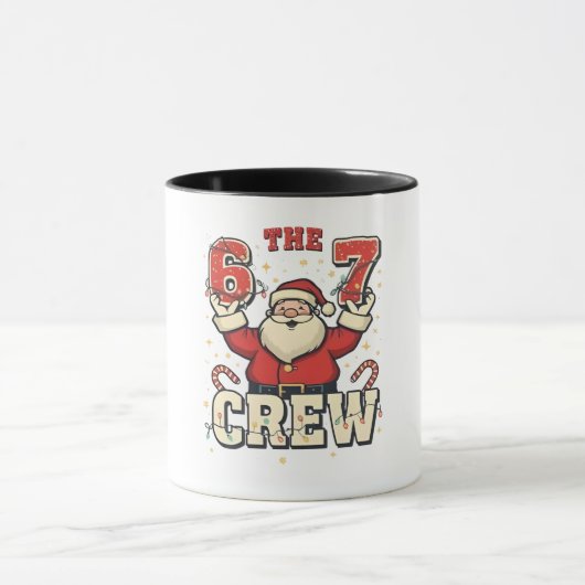 De 6 7 Crew Grappige Kerstman Kerstmis Meme  Mok (Midden)
