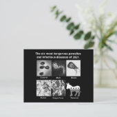 De 6 gevaarlijkste parasieten en besmettelijke zie briefkaart (Staand voorkant)