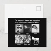 De 6 gevaarlijkste parasieten en besmettelijke zie briefkaart (Voorkant / Achterkant)