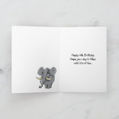 de 6de Kaart van de Verjaardag - Olifant, Giraffe, (Binnen)