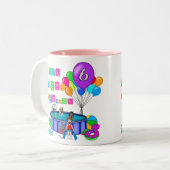 De 6de Verjaardag van de Partij van de pool Tweekleurige Koffiemok (Voorkant links)