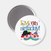 De 6de Verjaardag van gekke Clowns Magneet (Voorkant / Achterkant)