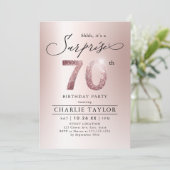 De 70e verjaardag van het moderne roos goud voor v kaart (Staand voorkant)