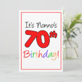 De 70e verjaardag van Nonno van de verjaardag van  Kaart (Staand voorkant)