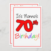 De 70e verjaardag van Nonno van de verjaardag van  Kaart (Voorkant / Achterkant)