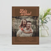 De 70s Retro laat's deze foto sparen de Datum doen Save The Date (Staand voorkant)