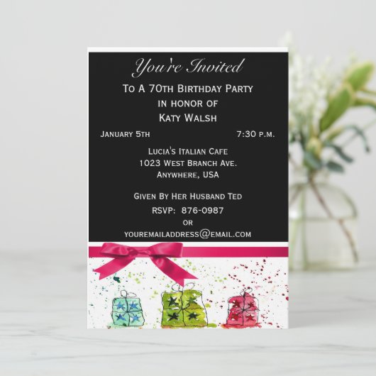 de 70ste Gepersonaliseerde Uitnodiging van de (Staand voorkant)