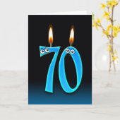 de 70ste Kaarsen van de Verjaardag Kaart (Gele Bloem)