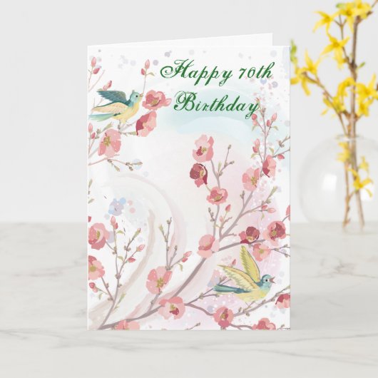 de 70ste Kaart van de Verjaardag (Gele Bloem)