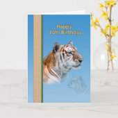 de 70ste Kaart van de Verjaardag met Tijger (Gele Bloem)