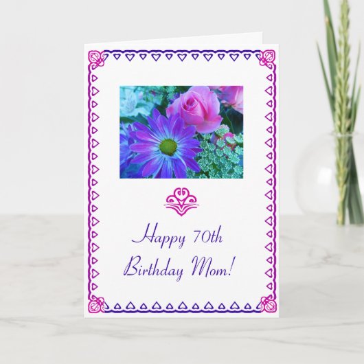 De 70ste verjaardag van mama kaart (Voorkant)