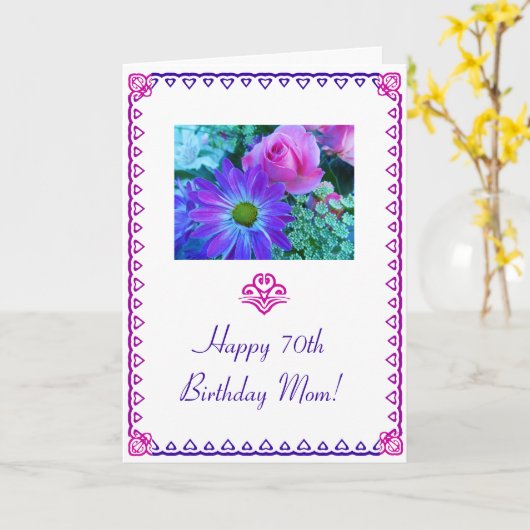 De 70ste verjaardag van mama kaart (Gele Bloem)